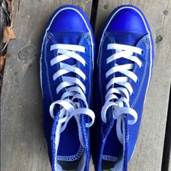 CONVERSE ALL STARS Shoes CHUCK TAYLOR Sneakers Blue White Size 7 - Picture 2 of 11